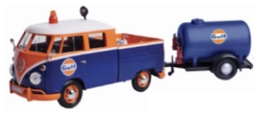 79610	VW T1 TYPE 2 SERVICE PICK UP + OIL TANK TRAILER WITH GULF LIVERY	1:24